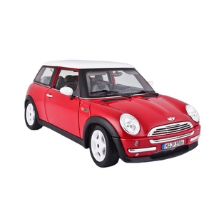 Bburago, brinquedo de carro de metal clássico 1:18, mini cooper de porta aberta, simulação de carro de liga de metal