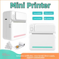 Mini-imprimante portable USB sans encre pour étudiants, impression de photos et d'étiquettes, batterie 1200 mAh, format de papier 57x25mm, en stock