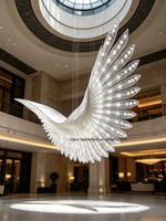 Moderner Luxus-Kronleuchter für Hotel-Lobby-Dekoration Feder-Falken-Kristall-Engelsflügel Maßgefertigte Moderne Kristall-Kronleuchter