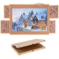 Table de puzzle pliable en bois avec 6 tiroirs et couvercle Table de puzzle adulte utilisée pour le stockage et le tri des puzzles