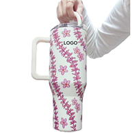 Desain bunga kustom Checker 40OZ Tumbler terisolasi vakum 304 baja tahan karat 30oz tidak tumpah tahan bocor Hydro Tumbler
