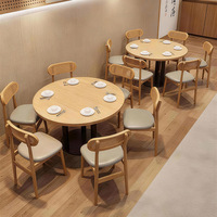 Ensemble de tables et banquettes pour restaurant, table à manger en bois massif, canapé en cuir PU, design d'intérieur commercial pour café et hôtel