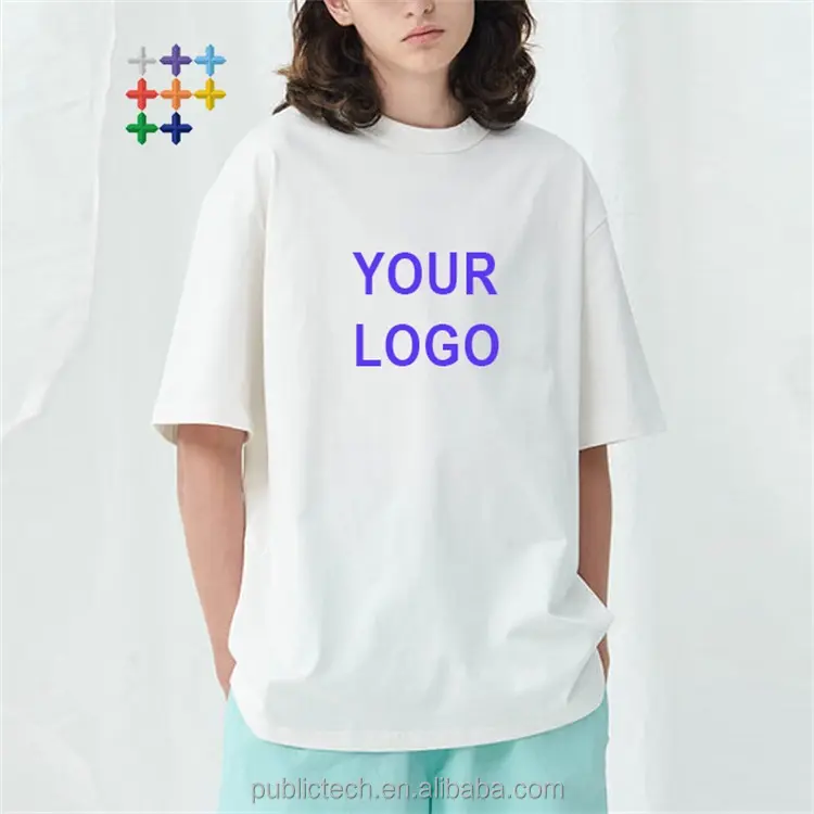 Wholesale Streetwear Fashion Heavyweight Oversized Custom Logo Drop Shoulder Cotton Mens Clothing Manufacturers T Shirt
