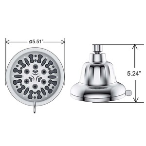 Pommeau de douche à jet supérieur SH6731, eau filtrée, écologique, rond, effet pluie, avec élimination du chlore, pour usage domestique - Product Image 3