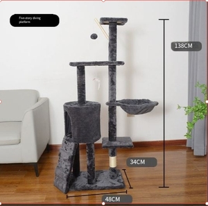 Modern lüks XL kedi kulesi tırmalama sütunu temel gri yüksek tırmanma kapalı kedi ağacı büyük yetişkin kediler için ev Sisal kağıt - Product Image 6