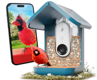 Comederos para Pájaros para Exteriores con Cámara de Observación de Aves 2K, Regalos Ideales para Navidad, Regalos para el Día del Elefante Blanco