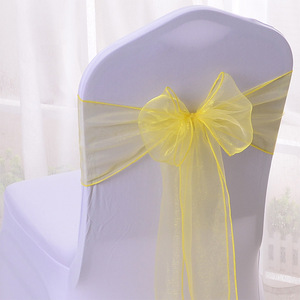 Fundas de cinta para silla de Organza de estilo europeo, mantel para banquete de boda, decoración de faja, cinturón de Organza tejido para uso doméstico - Product Image 3