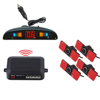 Système universel d'aide au stationnement de voiture Hesida 4 capteurs avec affichage Led Radar de stationnement de recul à LED avec 4 capteurs