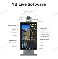 HUSHIDA Appareil de diffusion en direct avec écran de 15,6 pouces, machine tout-en-un, 2k 50mp, système de diffusion en direct IA pour Instagram/Facebook/Shopee