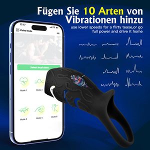 Gelance Vibrierender Penis-Sleeve Penisring Vibrator aus Weichem Silikon für Männer Erotikspielzeug Penisvergrößerer Dehner G-Punkt - Product Image 2
