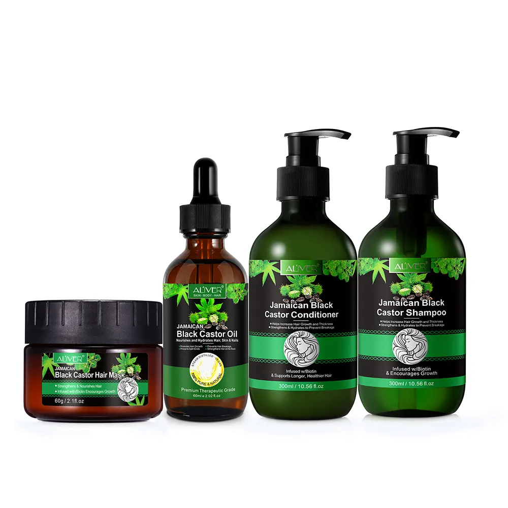 Label privé meilleur soin des cheveux noix de coco huile de ricin noire masque capillaire naturel bio à base de plantes nourrissant en profondeur shampooing après-shampooing