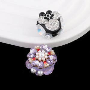 Kunsi Flor <span class=keywords><strong>de</strong></span> cristal púrpura o pesado <span class=keywords><strong>Mickey</strong></span> Ball cuentas <span class=keywords><strong>de</strong></span> agujero recto DIY teléfono móvil llavero bolsa <span class=keywords><strong>de</strong></span> acceso - Product Image 2