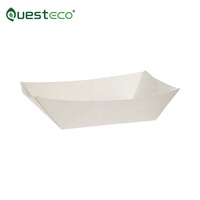 Barquettes en carton blanc esthétiques et résistantes à la graisse de 1 lb pour traiteur, idéales pour tacos, hot-dogs et autres snacks