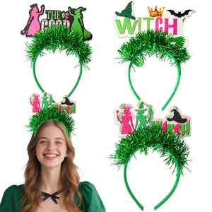 Serre-tête de démon à pampilles vertes, araignée, fantôme et citrouille pour Halloween, idéal pour les fêtes à thème maléfique et la décoration - Product Image 3