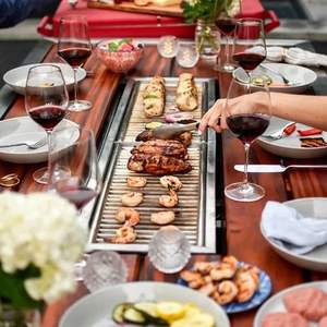 OEM ODM Multifunctionele Commerciële Hotel Binnenplaats <span class=keywords><strong>Patio</strong></span> Keuken Restaurant <span class=keywords><strong>BBQ</strong></span> Grill Tafel Stoelen Set Buiten Eetmeubilair - Product Image 6