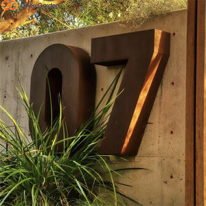 ตู้จดหมายเหล็กคอร์เทนตกแต่งสำหรับตั้งพื้นกลางแจ้ง - ขนาดและดีไซน์ปรับแต่งได้ ผิวธรรมชาติ ขนาด 1500x1800 มม. POST - Product Image 2