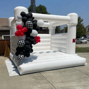 Thương mại 10x10ft Trắng nhà bị trả lại trò chơi bơm hơi trắng lâu đài bouncy - Product Image 5