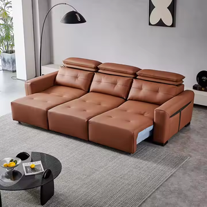 Meubles de salon, lit de grande taille en cuir de haute qualité, lit simple et confortable pour la chambre à coucher, ensemble de meubles inclinables IDS-98 - Product Image 6