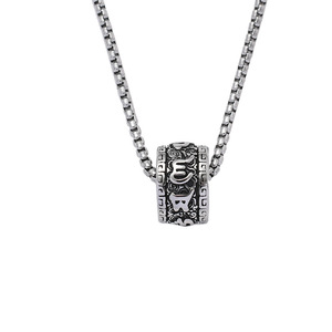 Collier pour homme en acier inoxydable couleur or rose avec pendentif boule porte-bonheur et motif géométrique six mots <span class=keywords><strong>de</strong></span> <span class=keywords><strong>vérité</strong></span>, bijou bouddhiste Feng Shui, 24 pouces - Product Image 3
