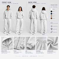 Ensemble survêtement personnalisé à capuche zippé et pantalon de jogging, coupe oversize, épais, écologique, certifié RoHS CE, fabricant de survêtements streetwear vierges