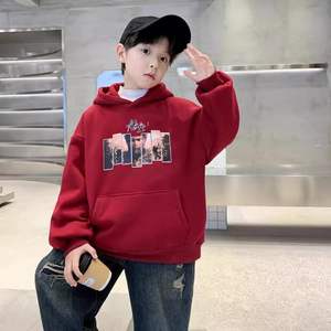 Sudadera de poliéster con capucha para niños de Otoño Invierno 2025, Top de moda para bebés con camisa informal cálida de talla grande - Product Image 4