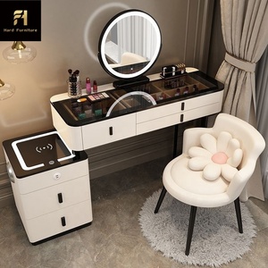 Gabinete <span class=keywords><strong>de</strong></span> almacenamiento <span class=keywords><strong>de</strong></span> <span class=keywords><strong>espejo</strong></span> LED <span class=keywords><strong>de</strong></span> diseño Simple nórdico, mesa <span class=keywords><strong>de</strong></span> maquillaje <span class=keywords><strong>de</strong></span> princesa multifuncional - Product Image 5