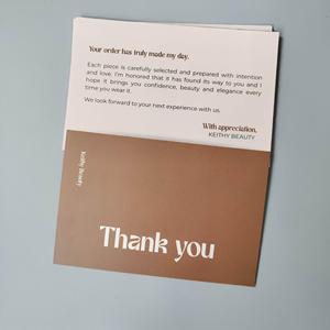 Tarjeta de agradecimiento personalizada de lujo, a todo color, con impresión a doble cara, tarjetas de inserción para paquetes de pequeñas empresas, para tiendas en línea - Product Image 5