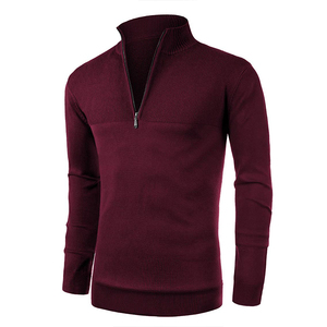 Maglione Pullover lavorato a maglia personalizzato invernale da uomo con cerniera a punta <span class=keywords><strong>Slim</strong></span> <span class=keywords><strong>Fit</strong></span> a manica lunga con bordo a costine per uomo - Product Image 4