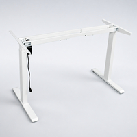 Cadre de bureau électrique réglable en hauteur à moteur unique, blanc, 2 niveaux, pour position assise ou debout, base de bureau ergonomique en métal