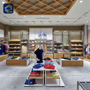 Nhà máy tùy chỉnh HOMEWARE cửa hàng đồ nội thất kim loại quần áo giá treo tường Boutique hiển thị cho quần áo - Product Image 5