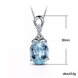 Collana con ciondolo in pietra blu oceano per donna, gioiello minimalista alla moda, regalo. - Product Image 5