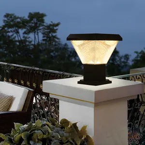 Modern Outdoor Mono Solar Panel Bright IP65 Waterproof 30w SMD Led Solar Garden Post Lamp Light