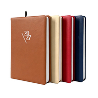 Agenda en cuir PU 2027 avec logo personnalisé, carnet de notes en cuir, journal d'affaires, agenda pour cadeau d'entreprise