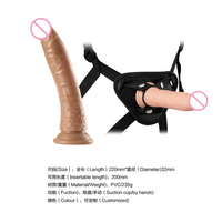 Arnés con Dildo de PVC para Mujer con Ventosa Dildo Usable Pene Realista con Cinturón Juguete Sexual Lésbico Consolador con Arnés para Mujeres