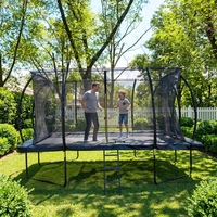 Trampoline rectangulaire de style lanterne Zoshine 10x17FT, vente directe d'usine, filet de sécurité et échelle, approuvé ASTM