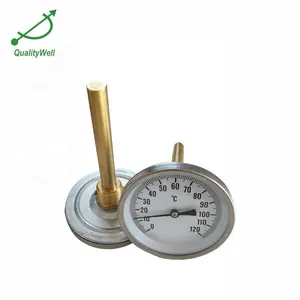 3'' Back Connection Hot Water Bimetal Thermometer Water Heater Temperature Gauge