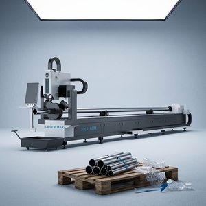 Machine de découpe laser à fibre CNC haute vitesse pour tubes, modèle 6012, deux mandrins, 100 tr/min, AI BMP, pour la production en série de tubes ronds et carrés en acier - Product Image 1