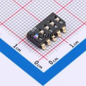 DSIC-05-LS-GER DIP Switch SMD Switch Flat Toggle, Raised Type Single Pole Single Throw 5 2.54mm - Product Image 1