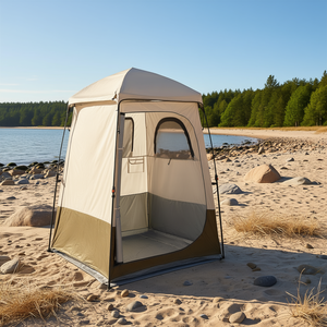 Carpa de Privacidad Plegable, Tela Oxford 210D Impermeable, Carpa de Ducha para Playa y Camping de Una Habitación con Estacas y Bolsa de Transporte - Product Image 2