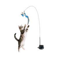 L'usine peut personnaliser le stock de jouets pour animaux de compagnie Simulation interactive en forme d'oiseau Plume Teasing Cat Sticks.