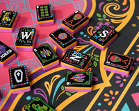 Jeu de Mahjong Américain Jour des Morts, Tuiles en Acrylique Motif Crâne de Sucre Catrina, Jeu de Table d'Halloween, Cadeau
