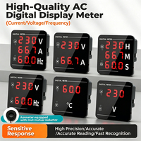 Voltímetro Digital, Amperímetro, Medidor de Hz, AC50-500V, Pantalla Digital, Medidor Combinado de Voltaje, Corriente y Frecuencia con Transformador CT