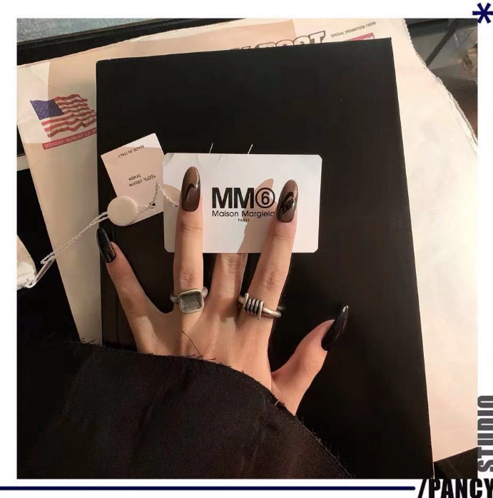 XG1710 модные тайские серебряные старые темные элегантные ретро простые квадратные кольца из сплава парные кольца