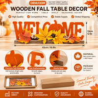 Décorations de récolte d'automne pour Thanksgiving, Panneau de bienvenue, Centre de table citrouille et feuille d'érable, Ornement saisonnier d'automne pour la maison