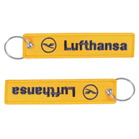 Porte-clés promotionnel double face personnalisé brodé sur le thème de l'aviation