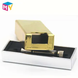Gold Brick Inspired Design 1ml Luxury Cigarette Vaporizer Oil With Child Resistant Design Side Button For Sliding Handmade Box