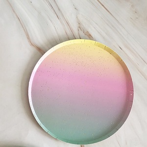 Platos de Papel de Color Sólido DAMAI con Borde Plano para Fiestas de Cumpleaños, 7 y 9 Pulgadas, 8 Piezas, Rosa, Azul, Arcoíris, Vajilla Desechable, Artículos para Fiestas - Product Image 5