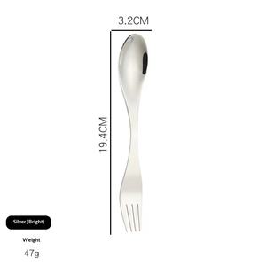 ヘンリー 2-in-1 ステンレス製スポーク、携帯用トラベルスプーンフォークセット（ランチやテイクアウト用） - Product Image 6