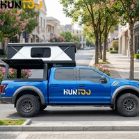 Carpa de Verano Desplegable de Carcasa Rígida para Camioneta, Vehículo de Turismo Todoterreno, Marca Huntoo, Nuevo Diseño con Refuerzo Recto