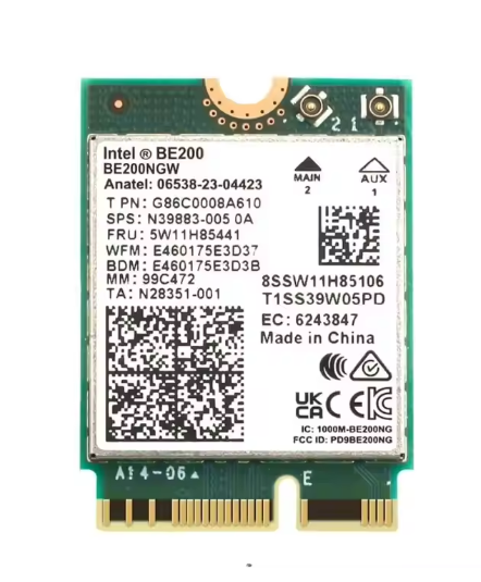 M.2 Intel BE200 Internal WiFi 7 Wireless Card for Laptop Windows 10/11 with for 5.4 802.11AX Tri-Band in Stock